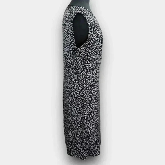 JOE FRESH v-neck wrap midi dress black‎ white blue Large sleeveless - Picture 3 of 8